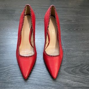 Red Zara dress heels with studs